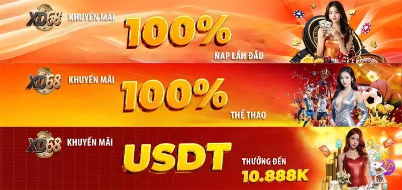 Ưu đãi hấp dẫn khi nạp tiền XD68